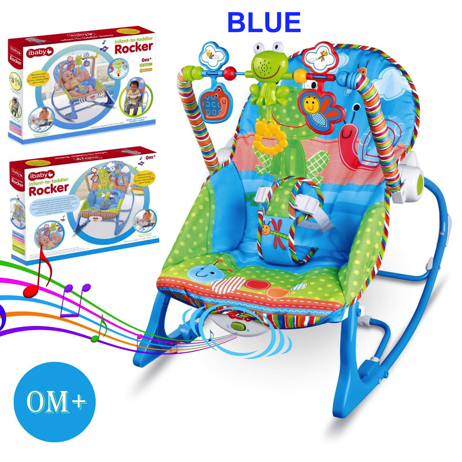 Baby Infant Rocker Bouncer Swing Reclining Chair and Toys ...