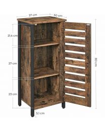 Industrial Style Wood/Steel Nightstand Bedside Table Bathroom Cabinet Shoe Rack