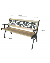 Wooden 3 Seater Garden Outdoor Park Bench With Cast Iron Legs & In 3 Designs