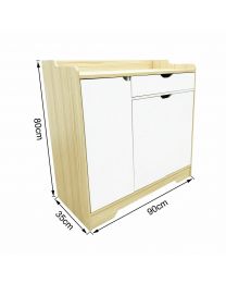 Multipurpose Natural Wooden Storage Cabinet Cupboard Organizer Sideboard 2 Sizes