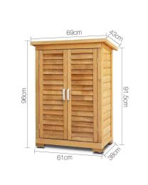 Medium Portable Wooden Outdoor Garden Cabinet Shed Shelf Cupboard Storage Tools