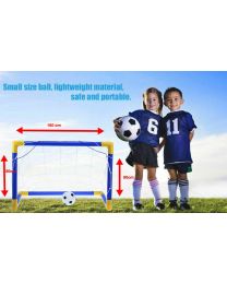 Kids Child Mini Football Soccer Practice Goal Post Net Ball Pump Whistle Set Toy