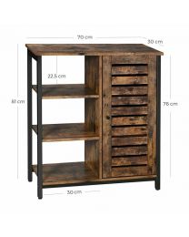 3 Tier Wood/Steel Industrial Style Rustic Cabinet Bookshelf Display Storage Unit
